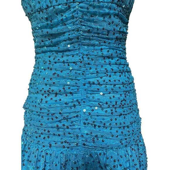 Betsey Johnson Punk Princess Blue Sequin Soutache Mermaid Dress Size 10 MEDIUM - Picture 6 of 10